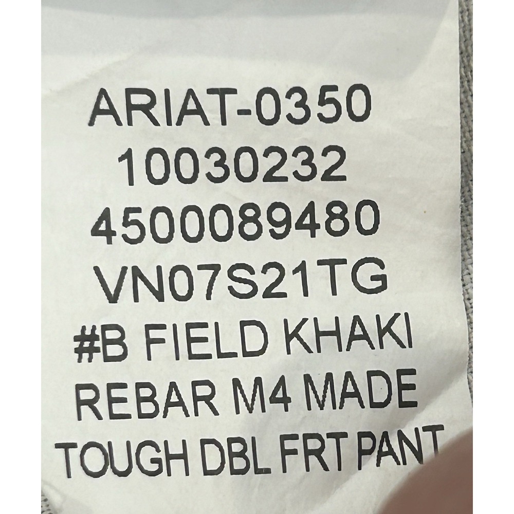 Ariat Rebar M4 Relaxed Men's 34x30‎ Field Khaki Double Knees Carpenter Canvas - Picture 14 of 14
